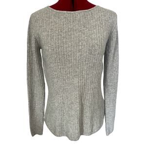 Jen Nie Liu Women’s Size Medium‎ 100% Cashmere Ribbed Long Sleeve Sweater Grey